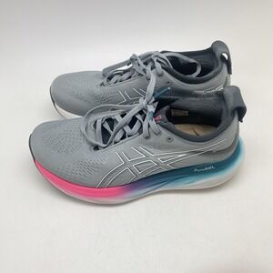 Asics Sneakers Womens 7 Wide Gel Nimbus 25 1012B437 Gray Running Athletic Shoes